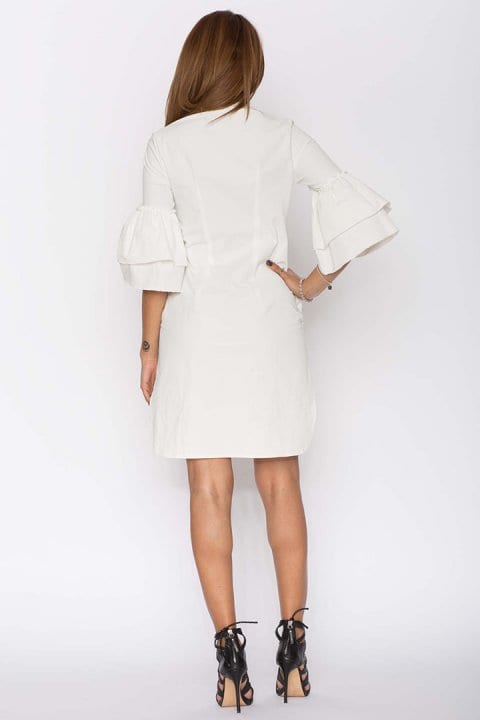Cămașa dama tip rochie Clopot albă 3