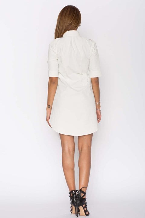 Cămașă dama tip rochie Cut albă 2