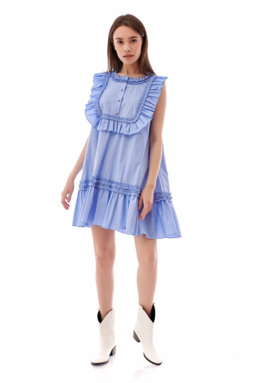 Rochie casual din bumbac clos blue 3 1 scaled